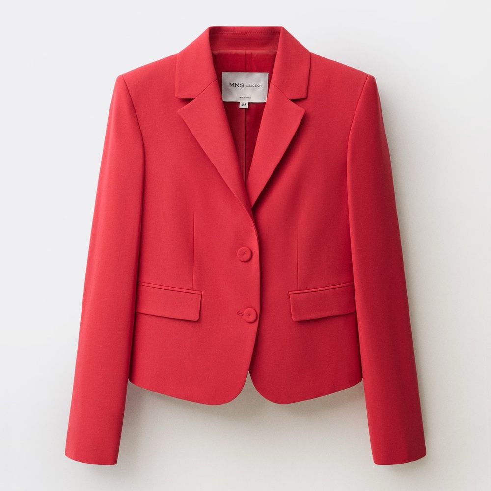 Mango Wool-Blend Suit Jacket